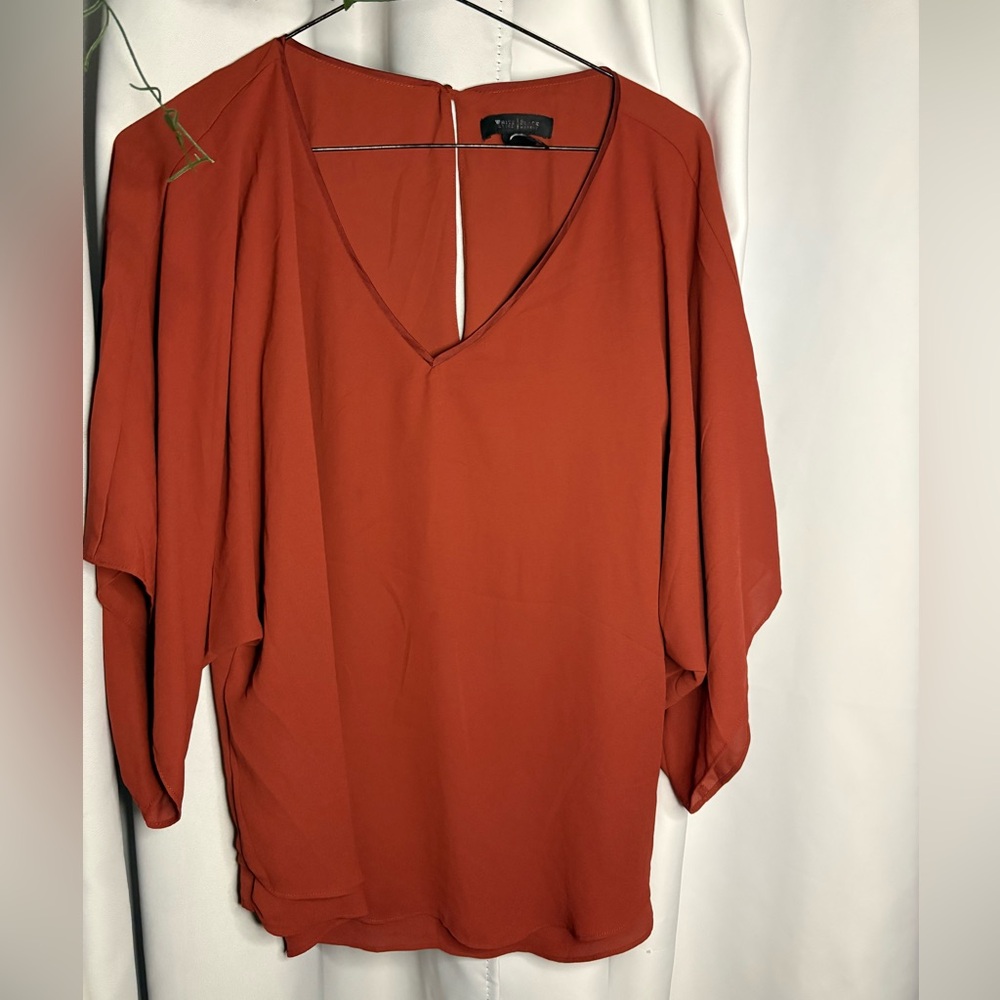 White House Black Market Rust Blouse
